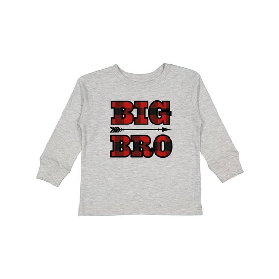 Inktastic Big Bro Buffalo Plaid Brother Boys Long Sleeve Toddler T-Shirt