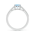 thumbnail image 2 of Angara Natural 1 Ct. Aquamarine with Diamond Classic Ring in 14K White Gold for Women (Ring Size: 12), 2 of 11