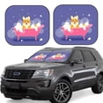 thumbnail image 6 of Kdxio Dog Washes In A Pink Bath Print 2-Piece Sun Shade Front Windshield - Foldable Car Front Window Sunshades For Most Sedans Suv Truck, 6 of 6