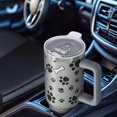 thumbnail image 6 of OBREWU Paw Prints and Bones Tumbler with Handle and Lid,Paw Prints and Bones 40oz Double Wall Vacuum Insulated Tumbler,Cups Gift for Women and Men, 6 of 7