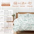 thumbnail image 6 of Farmhouse Floral Duvet Cover Set King Size, Turquoise Pastoral Botanical Country Rustic 4 Piece Soft Microfiber Bedding Set with 1 Duvet Cover, 1 Flat Sheet, 2 Pillowcases, 6 of 9