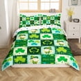 thumbnail image 1 of Erosebridal Housse de Couette de la Saint-Patrick Simple, Ensembles de Literie Gnome Drôle Taille Simple, Literie Réversible Patchwork Trèfle Taille Simple, Microfibre Décor de Chambre, 2 Pcs (Sans Couette), 1 of 7