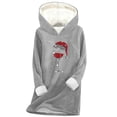 thumbnail image 2 of Aimik Plus Size Hooded Top for Women Fall Winter Thick Fleece-Lined Warm Base Layer Sweatshirt Loose Fit Long Sleeve Hooded Top, 2 of 6