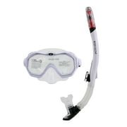 Body Glove Predator Adult Swimming Diving Mask and Purge Snorkel Combo, GoPro Mount on Snorkel, White
