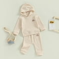thumbnail image 3 of Okbabeha Toddler Baby Girl Boy Outfit Embroidery Rainbow Long Sleeve Hoodie With Elastic Waist Sweatpant Fall Winter Clothes, 3 of 7