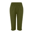 thumbnail image 4 of Green Women's Casual Pants, Women'S Non Drawstring Pocket Floral Cotton Linen Casual Pants,Women's Casual Pants 5XL, 4 of 5