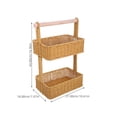 thumbnail image 2 of 2 Tier Storage Basket for Kitchen Brown Woven Hanging Organizer 12.5x8x16 Inches, 2 of 8