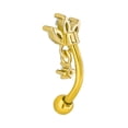 thumbnail image 2 of No Boundaries Women's Gold-Tone Stainless Steel Floral Rook Earrings, 2 of 5