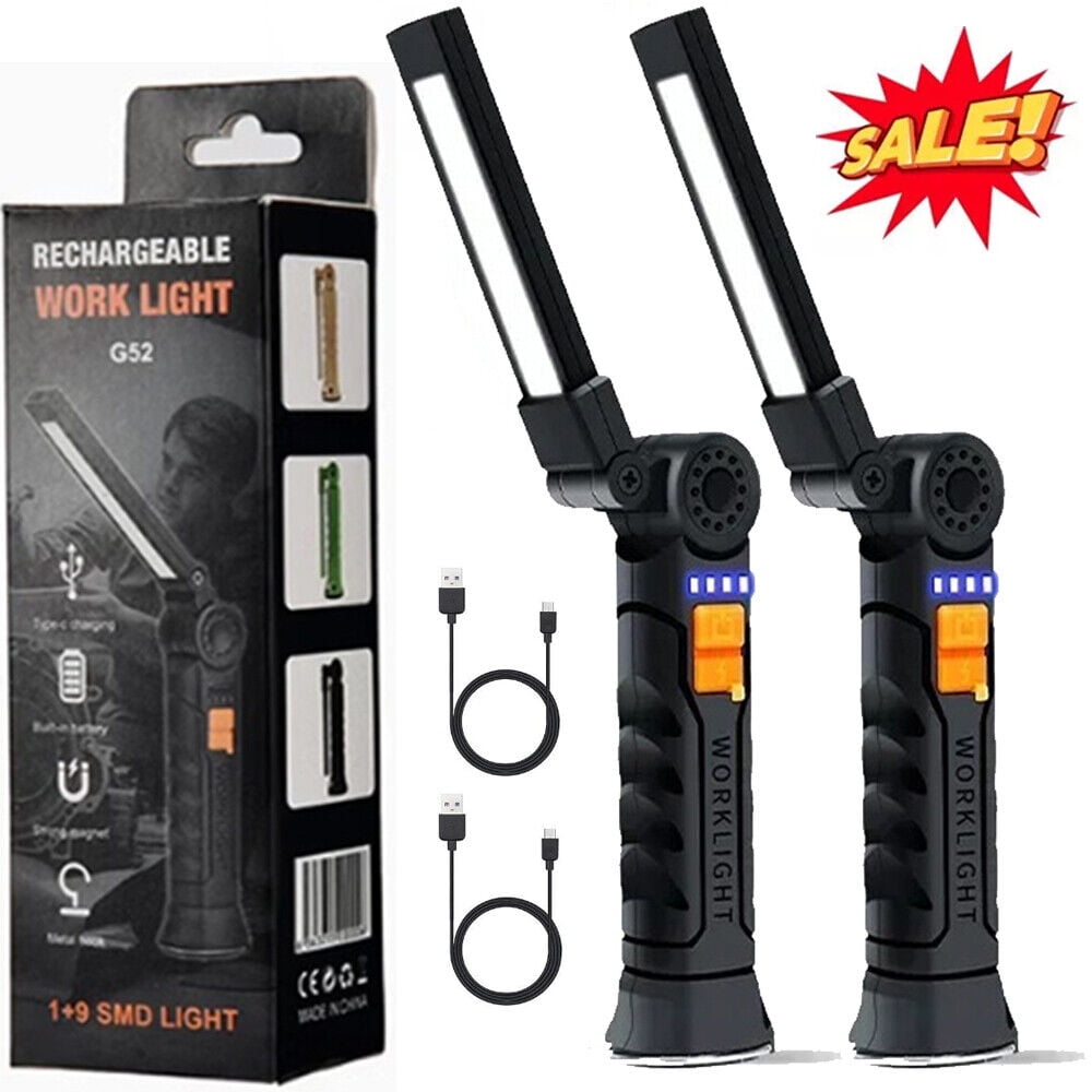 STANLEY BarFlex LED-Arbeitsscheinwerfer – 14 LEDs, 90 Lumen, Magnetischer Standfuß, 360° Haken, Mit 3x AA-Batterien