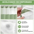 thumbnail image 3 of Cortina de Baño, Doble Capa, Antimoho Tela Impermeable, Shower Curtain con Ganchos y Ojales, Antihongos Apta para Hogar, Hotel, 3 of 4