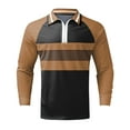 thumbnail image 4 of KDFJPTH Men's Polo Shirts Long Sleeve Tops Khaki L, 4 of 4