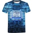 thumbnail image 1 of "Camiseta Hombre Camiseta Con Chip Electrónico De Placa De Circuito, Camiseta Unisex De Verano Informal Fresca De Manga Corta Para Hombres Y Mujeres, Ropa De Calle Harajuku, Camiseta De Gran Tamaño" Xishao ropa, 1 of 2