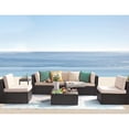 thumbnail image 2 of Vineego 6 Pieces Outdoor Patio Furniture Sets Wicker Sectional Sofa PE Rattan Conversation Sets with Cushions, Beige&Blue, 2 of 4