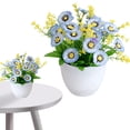 thumbnail image 2 of Meiiso 21 Head Chrysanthemum Potted Plants D (Chrysanthemum Pot, Artificial Potted Plant), Artificial Mums Flowers for Outdoors, 21 Bundles Plastic Flowers for Patio Porch Spring Summer Decor, 2 of 9