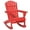 Red, variant on Yardi Yarda Wooden Adirondack Rocking Chair with Fanned Back, Lounge Chair Fire Pit Seating with Slatted Wooden Design, Gray