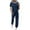 ☪136-Navy, variant on Nuoqisi Womens 2 Piece Outfits 2026 Summer Tracksuit Sets Short Sleeve Tops Travel Long Pants Jogger Lounge Set
