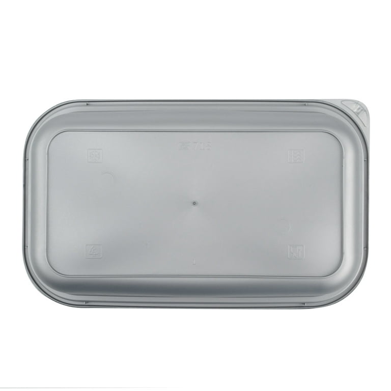 Futura 34 oz Silver Plastic Heavy Duty Container - with Frosted Lid,  Microwavable, Inserts Available - 8 1/4 x 5 x 2 1/2 - 100 count box