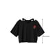thumbnail image 2 of Sonducket Ropa de verano con cuello en V de rosa para mujer, camiseta ahuecada a la moda, camisetas cortas informales estampadas divertidas, casa Type2, 2 of 5
