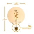 thumbnail image 3 of Xtricity G40 Globe Edison Spiral LED Bulb, 7W (40W Eqv), Dimmable, E26, UL Listed, 3 of 6