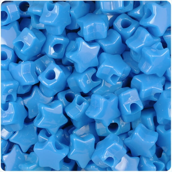 BeadTin True Blue Neon Bright 13mm Star Pony Beads (250pcs)