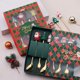 thumbnail image 2 of (2/4/6 piezas) Juego de cuchara y tenedor de Navidad, vajilla creativa de acero inoxidable, cuchara y tenedor para postre, té y café, juego de regalo exquisito, 2 of 5