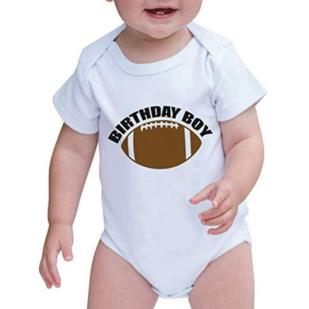 

7 ate 9 Apparel Boy s Birthday Boy Football Onepiece White