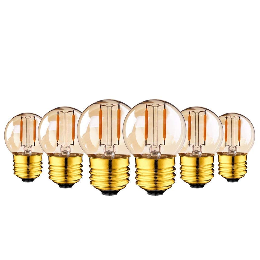 Edison G40 LED Filament Mini Globe Light Bulb 1W Ultra Warm White 2200K
