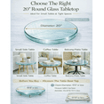 thumbnail image 5 of SUDICA Tempered Glass Table Top 20 Inch Round Clear 0.24 Inch Thick for Dining Coffee Table, 5 of 10