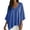 Blue, variant on Women's Casual V Neck Batwing Long Sleeve Blouse Shirt Batwing Off Shoulder Top for Women Versatile V Neck Slit Long Sleeve Top White S