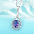 thumbnail image 4 of Collar con colgante de cristal morado plateado JAMW Sencillez, 4 of 5