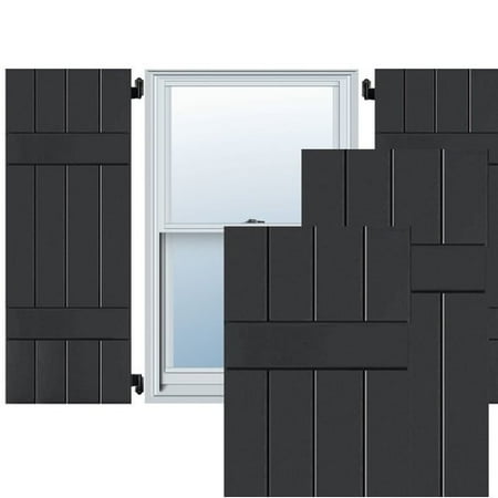 - Ekena Millwork Exterior 4 Real Wood Pine Board-N-Batten Shutter (Set of 2)