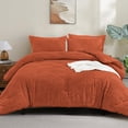 thumbnail image 4 of ANGENIA Bed in a Bag Queen, 7 Pieces Burnt Orange Bedding Comforter Sets for Queen Bed, Boho Cozy Fluffy Tufted Bed Sets with Comforter, Sheets, Pillowcases & Shams, 4 of 7