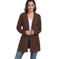 thumbnail image 6 of JWD Women's Cardigan Open Front Lightweight Cardigan Long Sleeve Sweater Cardigans with Pockets Coffee L, 6 of 7