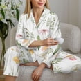 thumbnail image 6 of Lsque Wildflower Watercolor 2 Pattern Long Sleeve Pajama Set for Women - Soft 2-Piece Sleepwear and Loungewear Set with Pockets, Comfy Nightwear-Large, 6 of 7