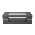 thumbnail image 5 of Hironpal 47" Modern Coffee Table with Glass Top, 2-Tier Rectangular Center Table with Storage for Living Room,Black, 5 of 8