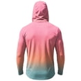 thumbnail image 4 of Men's Ombre Print Hooded Long Sleeve Sun Shirt - Fashionable Gradient Pullover with Built-in Face Mask & Zipper Pocket - UPF 50+ Quick Dry Athletic Top for Fishing, Hiking & Summer 2026 Light pink M, 4 of 7