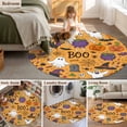 thumbnail image 5 of Round Rugs 3Ft, Halloween Round Area Rug Washable Indoor Throw Carpet, Orange Cartoon Pumpkin Cat Star Bat Country Small Non Slip Circle Rug for Bedroom Living Room Home Decor Aesthetic, 5 of 8
