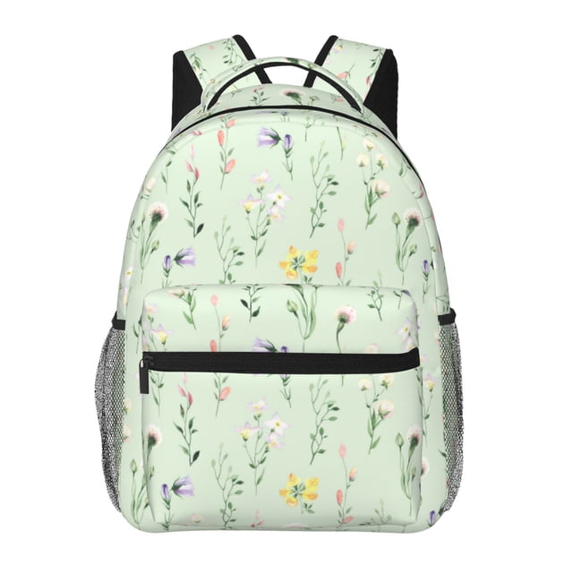 Balery Wildflower Watercolor 5 Mochila Escolar Impresa, Mochila Ligera para Viajes Casual, Mochila Duradera y Cómoda Multifuncional, Mochila para Laptop-One Size