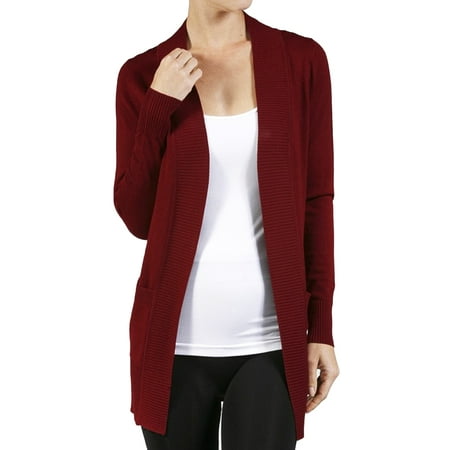 Bright Sweater - Women's Long Sleeve Knit Rib Open Front Solid Sweater Cardigan-Plus Size Available (FAST & FREE SHIPPING)