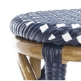 thumbnail image 5 of SAFAVIEH Kipnuk Outdoor Patio Rattan Bar Stool, Navy/White, 5 of 8