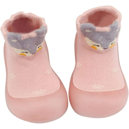 

QWZNDZGR Toddler First Walking Sock Shoes for Girls Boys Soft Sole Non Slip Cartoon Breathable Lightweight Slip-on Sneakers
