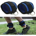 thumbnail image 1 of Correa de tobillo deportiva para gimnasio, máquinas de cables para pesas de glúteos y piernas (negro), cinturón de soporte de peso, cinturón de tensión de entrenamiento, 2 uds., 1 of 5