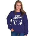 thumbnail image 3 of Split Happens Bowling League Nerd Sweatshirt for Men or Women Brisco Brands M, 3 of 6