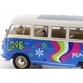 thumbnail image 3 of 1963 Volkswagen Classical T1 Bus w/ Love/Peace Decals, Light Blue - Welly 22095A1/4D - 1/24 Scale Diecast Model Toy Car (Brand New but NO BOX), 3 of 3