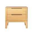 thumbnail image 2 of Benjara Cid Jima 26" Nightstand- 2 Drawers- Solid Wood in Natural Oak Finish, 2 of 6