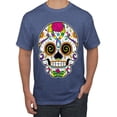 thumbnail image 1 of Wild Bobby Day Of The Dead Sugar Skull Pop Culture Men Graphic Tee, Vintage Heather Blue, XX-Large, 1 of 5