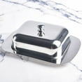 thumbnail image 2 of Unbranded Stainless Steel Butter Dish Box, Shiny Cheese Server with Easy-Lift Lid, 2 of 6