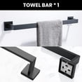 thumbnail image 3 of Hansabenne Classic 5 - Piece Matte Silver Bathroom Hardware Set, Durable Stainless Steel Wall Mounted Bathroom Towel Rack, 3 of 9