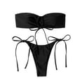 thumbnail image 1 of WREESH Ladies Tube Top Split Bikini With Chest Pad Without Underwire, 1 of 5