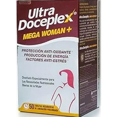 Ultradoceplex Mega Woman+ (50 Tablets) - Antioxidant Protection, Energy Production, Anti-Stress Factors | Daily Nutritional Support for Women